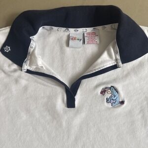 vintage 90s 00s Y2K Disney Winnie The Pooh Eeyore T-Polo Shirt Sz XL Nautical
